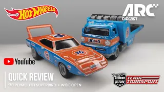 Hot Wheels Team Transport '70 Plymouth Superbird and Wide Open