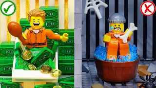 LEGO City Prison Break | RICH PRISONER VS POOR PRISONER