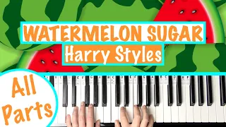 How to play WATERMELON SUGAR - Harry Styles Piano Tutorial | Chords Accompaniment