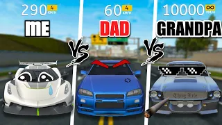 ME VS DAD VS GRANDPA || Extreme Car Driving Simulator 🤯