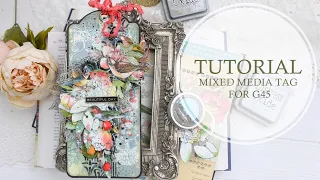 Mixed media tag for G45.  Тutorial | Scrapbooking