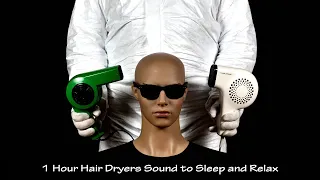 Two Hair Dryers Sound 50 | Visual ASMR | 1 Hour White Noise to Sleep and Relax