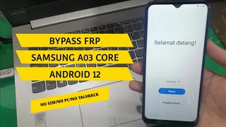 BYPASS FRP SAMSUNG A03 CORE ANDROID 12