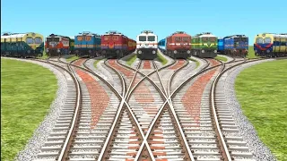 9 TRAIN CROSSING ON DOUBLE CONE X RAILROAD | Electric Train | Train Videos | Indian Railway 2024