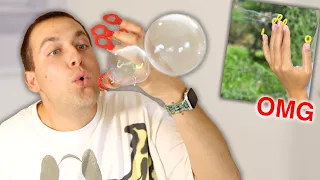 Giving Myself the Bubble Blowing Nails (5 Minute Crafts)