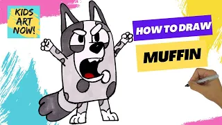 How to draw Muffin from Bluey! - Step by Step