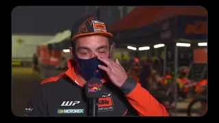 emotional Danilo Petrucci after his stage5 win at Dakar 2022