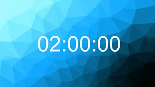 2 hour (120 minute) Silent Timer - count UP - blue polygon background