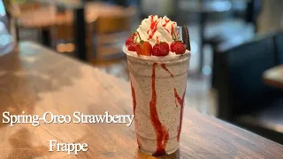 Cafe Vlog EP.196 | Signature drinks | Spring-Oreo Strawberry Frappe | Everyone can make it