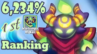 Cultist Max Critical 6,234% VS Monk Max Critical 4,380%, Ranking 1st, PVP - Rush Royale Unique Video