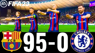 FIFA 23 - MESSI, RONALDO, MBAPPE, NEYMAR, ALL STARS | FC BARCELONA 95-0 CHELSEA ! UCL FINAL !