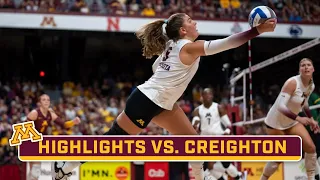 Creighton at Minnesota | Highlights | Big Ten Volleyball | Sept. 16, 2023