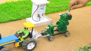 diy tractor mini petrol pump for diesel engine water pump | science project | @Joticreator