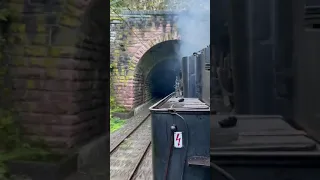 Steamlocomotive steaming through a tunnel in blackforest. Dampflok 58 311 im Schwarzwald #shorts