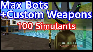 Perfect Dark N64 - Max Bots #4 - VS 100 Simulants - Carrington Villa (Decompilation Mod)