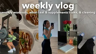 VLOG | Productive Workout Routine, What I Eat & Supplements I Take, New Bedding, Cleaning + more