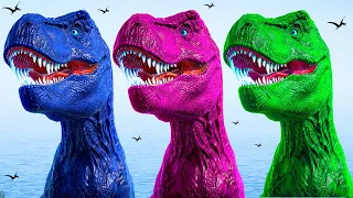 Dinosaur T Rex  Tyrannosaurus Rex Dinos Colors vs Indominus Rex Dinosaurs Fighting Jurassic World