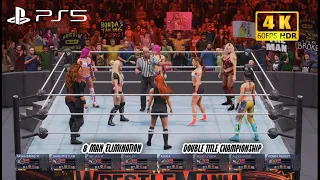 WWE 2K20 PS5 GamePlay 8 Man Elimination Double title Match 4K60FPS HDR