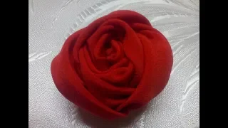 МК// Роза из ткани за 5 минут Простой способ//DIY chiffon rose,fabric rose tutorial,how to make