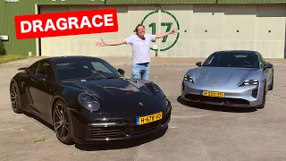 DRAGRACE: 992 TURBO S vs TAYCAN TURBO S! De snelste PORSCHE van dit moment!? • DriversDream