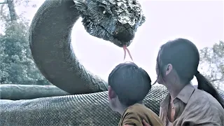 巨蛇再次救下小男孩！男孩被恐龙围攻，巨蛇不惜以命相搏！【大蛇3龙蛇之战Snake3】|驚悚 災難 |【電影派對】