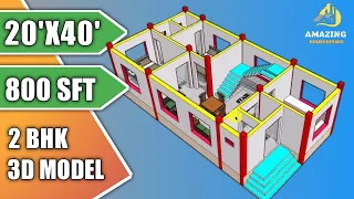 Modern Homes | 3D Modelling | 20 x 40 | 3 Marla Plan | 800 Sft Ghar Ka Naksha