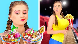 HOW TO SNEAK SWEETS INTO THE MOVIES! || Funny Tiktok Ideas by 123 Go! Gold