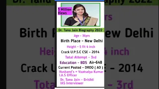 Girls Power || I.A.S Dr. Tanu Jain Biography 2022 || I.A.S - DRDO Assistant Director || #drtanujain