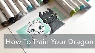 Drawing Toothless and The Light Fury | How to Train Your Dragon The Hidden World (#Shorts)