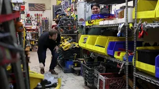 Incredible 8' foot ladder appears out of nowhere in a hardware store and customers freak out!