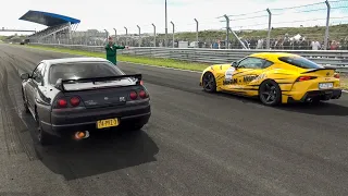 600+HP RB26 Nissan Skyline R33 GTR vs. 500HP Civic Turbo, Supra MK5 etc!