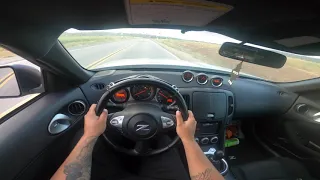 Abusing my Tuned 370z ! POV drive with HWY pulls , City Cruising with LOUD backfires