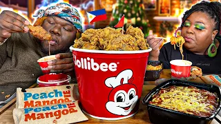 SMASHING JOLLIBEE FILIPINO FRIED CHICKEN FOR THE FIRST TIME!!!! | MUKBANG EATING SHOW