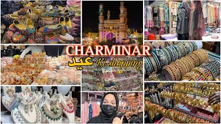 CHARMINAR STREET SHOPPING🤩❤️|| Ramadan ki rounaq🌙#charminar #bangles #eidkishopping #hyderabad