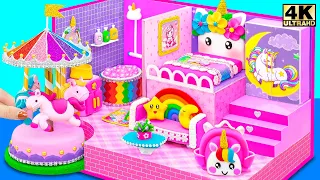 DIY Build Cute Unicorn House with Bedroom, Bathroom, Amusement Park from Clay ❤️ DIY Miniature House