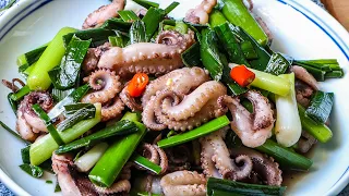 Chinese Octopus Recipe: Fried With Garlic