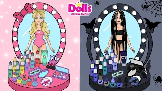 Paper dolls makeover Princess vs Vampire DIY & Paper crafts