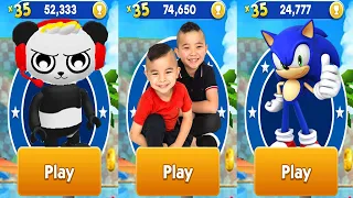 Tag with Ryan Spy Robo Combo Panda vs CKN Toys Car Hero Run vs Sonic Dash All Characters Unlocked