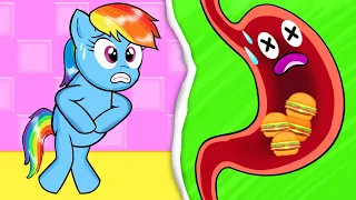 Rainbow Dash's pitiful stomach - MY LITTLE PONY | Stop Motion Paper