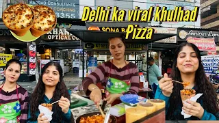 Delhi’s viral kulhad Pizza 🍕₹100 only || Tilak Nagar || Jail Road || 😍😜