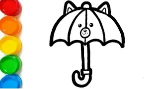 How kids umbrella drawing # painting and colouring# cute umbrella drawing #coloring #kids