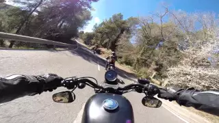 Mountain route in 3 harley davidson Sportster IRON 883.