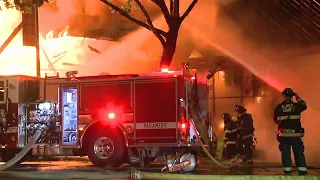 Raw Video: Crews Battle Fire in San Leandro