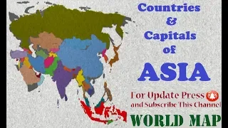 Asia Continent Map with Countries and capitals / Countries and Capitals of Asia / Asia Map Quiz