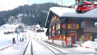 ★ 4K 🇨🇭Chur - Arosa cab ride, Switzerland [02.2021]