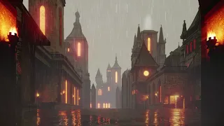 Fantasy Middle Ages Village ambience - Rain and thunder