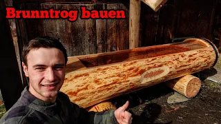 Massiven Brunntrog aus Lärche selber bauen | woodcarving