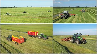 Eerste snede maaien, schudden, harken en inkuilen |  10x Deutz-Fahr | Maatschap S. & E. de Boer