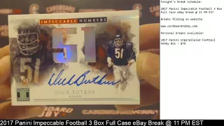 2017 Panini Impeccable Football 3 Box Full Case Break eBay 1/16/18