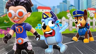 Stop! Chase rescues Bluey from the fake driver | BLUEY Toy for Kids| Pretend Play with Bluey Toys